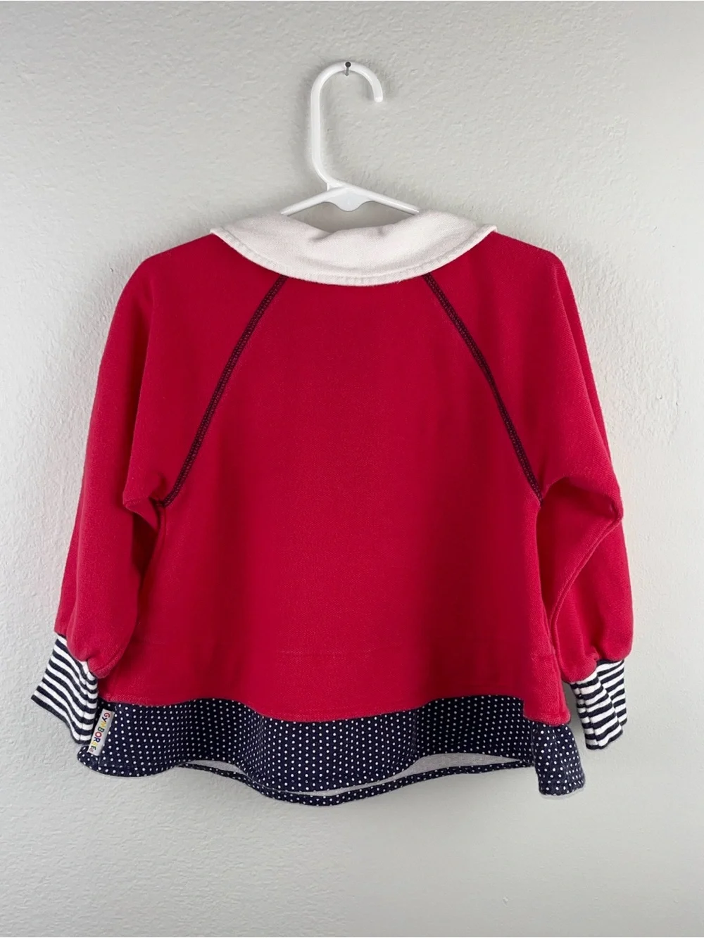 Gymboree 90s Nautical Embroidered Sailboat Rainbow Tag Polka Dot Vintage Top M